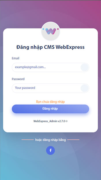 CMS WebExpress Login Mobile